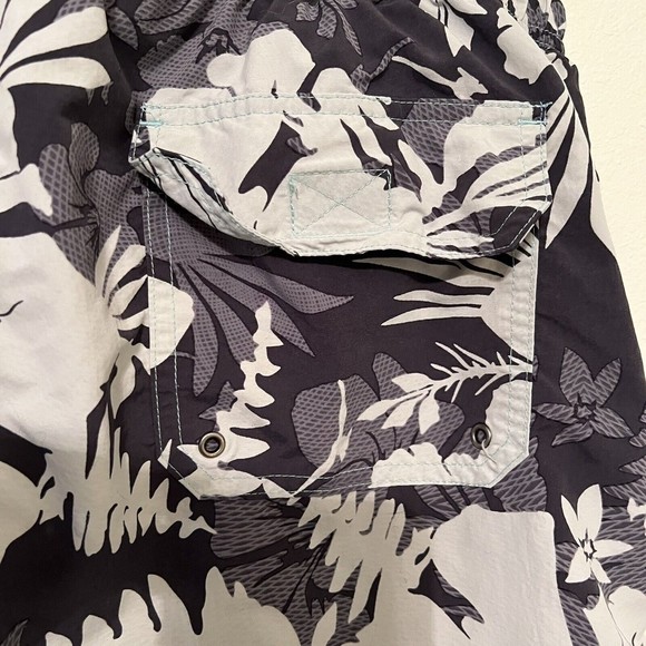 Caribbean Swimwear Large Gray Elastic Waist Drawstring Swim Board Shorts Mesh - Picture 5 of 10